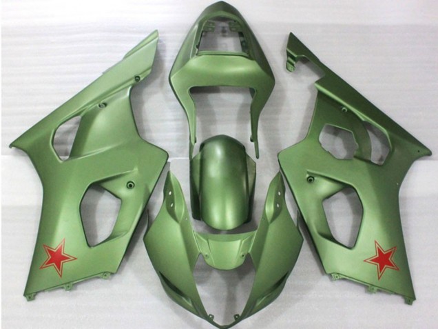 Army Green 2003-2004 Suzuki GSXR 1000 Motorcycle Fairing Army Green 2003-2004 Suzuki GSXR 1000 Motorcycle Fairing
