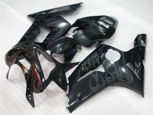 Black Flame 2003-2004 Kawasaki ZX6R Motorcycle Fairing Black Flame 2003-2004 Kawasaki ZX6R Motorcycle Fairing