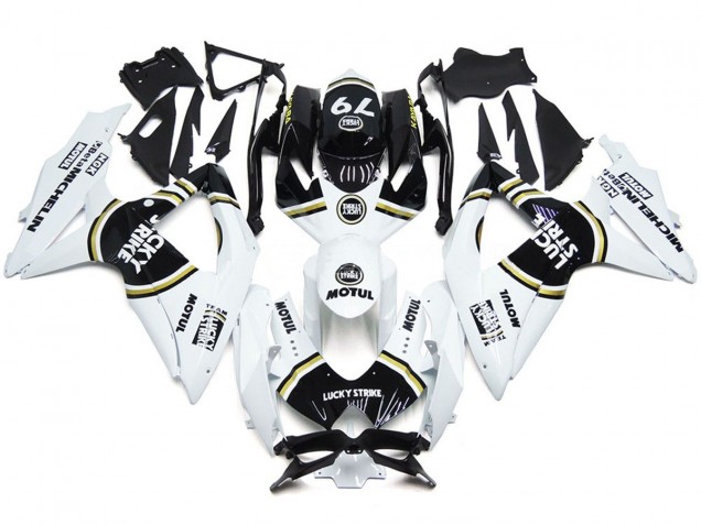 Black Lucky Strike 79 2008-2010 Suzuki GSXR 600-750 Motorcycle Fairing Black Lucky Strike 79 2008-2010 Suzuki GSXR 600-750 Motorcycle Fairing