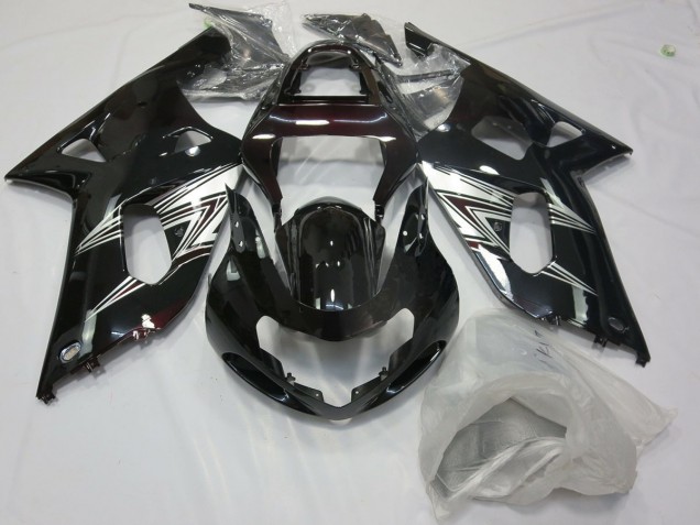 Black Silver 2001-2003 Suzuki GSXR 600-750 Motorcycle Fairing Black Silver 2001-2003 Suzuki GSXR 600-750 Motorcycle Fairing