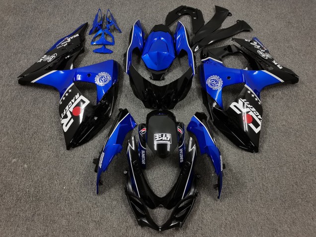 Black and Blue with Custom Logos 2009-2016 Suzuki GSXR 1000 Motorcycle Fairing Black and Blue with Custom Logos 2009-2016 Suzuki GSXR 1000 Motorcycle Fairing