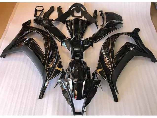 Black and Gold 2016-2019 Kawasaki ZX10R Motorcycle Fairing Black and Gold 2016-2019 Kawasaki ZX10R Motorcycle Fairing