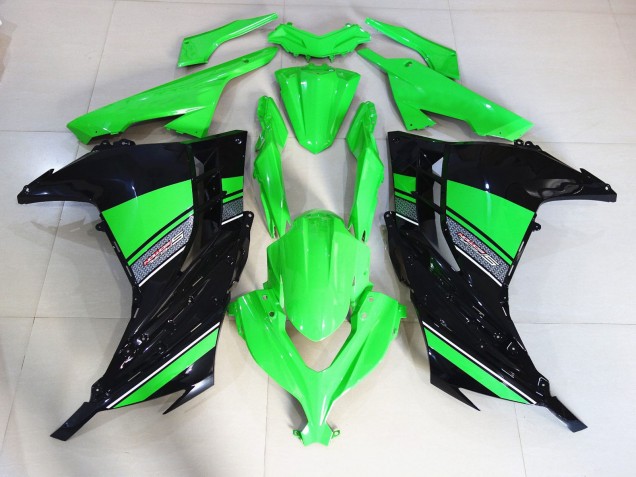 Black and Green Gloss 2013-2018 Kawasaki Ninja 300 Motorcycle Fairing Black and Green Gloss 2013-2018 Kawasaki Ninja 300 Motorcycle Fairing