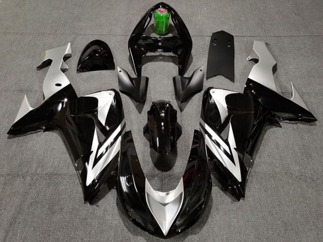 Black and Silver 2006-2007 Kawasaki ZX10R Motorcycle Fairing Black and Silver 2006-2007 Kawasaki ZX10R Motorcycle Fairing