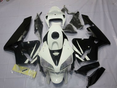 Black and White 2005-2006 Honda CBR600RR Motorcycle Fairing
