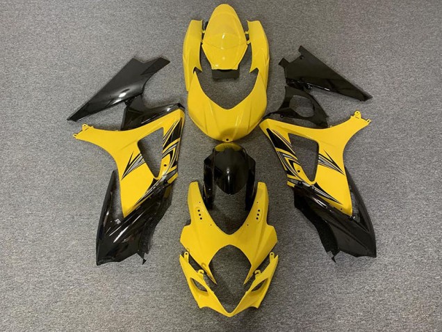 Black and Yellow 2007-2008 Suzuki GSXR 1000 Motorcycle Fairing Black and Yellow 2007-2008 Suzuki GSXR 1000 Motorcycle Fairing
