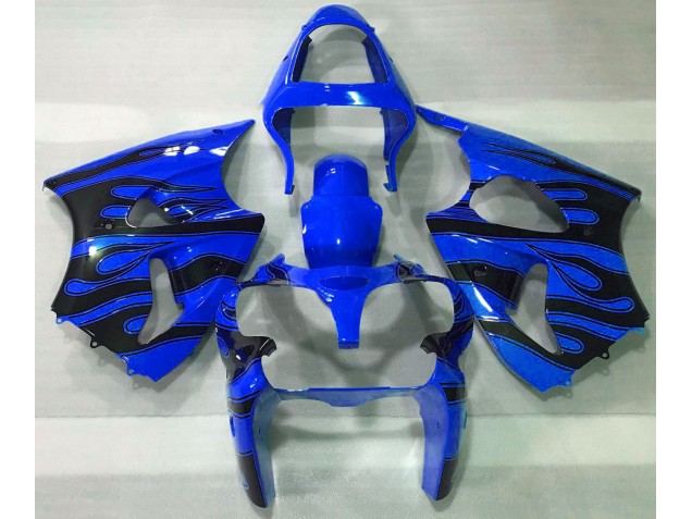 Blue & Black Flame 2000-2002 Kawasaki ZX6R Motorcycle Fairing Blue & Black Flame 2000-2002 Kawasaki ZX6R Motorcycle Fairing
