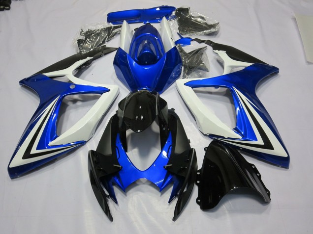 Blue Black and White 2006-2007 Suzuki GSXR 600-750 Motorcycle Fairing Blue Black and White 2006-2007 Suzuki GSXR 600-750 Motorcycle Fairing