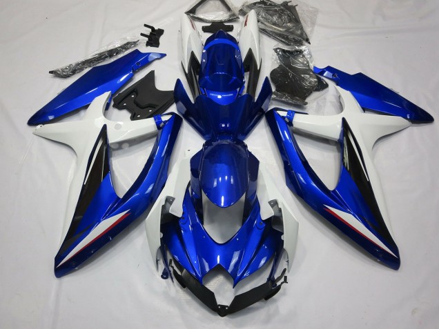Blue Black and White 2008-2010 Suzuki GSXR 600-750 Motorcycle Fairing Blue Black and White 2008-2010 Suzuki GSXR 600-750 Motorcycle Fairing