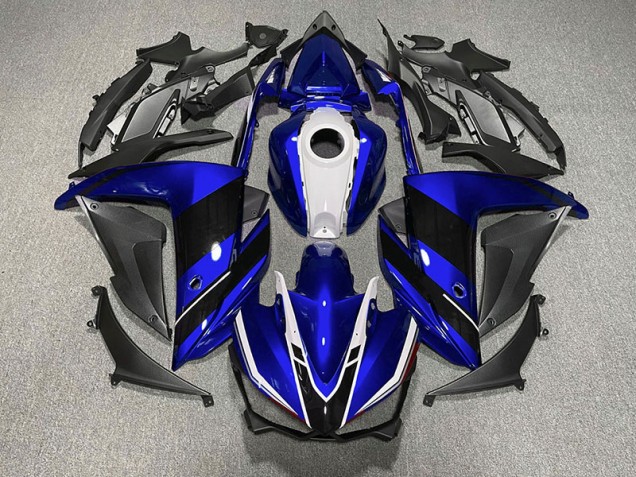 Blue Black and White 2015-2018 Yamaha R3 Motorcycle Fairing Blue Black and White 2015-2018 Yamaha R3 Motorcycle Fairing