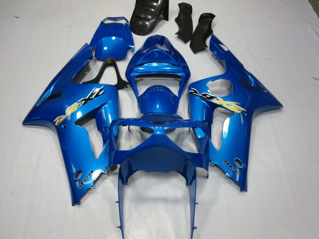 Blue Ninja 2003-2004 Kawasaki ZX6R Motorcycle Fairing Blue Ninja 2003-2004 Kawasaki ZX6R Motorcycle Fairing