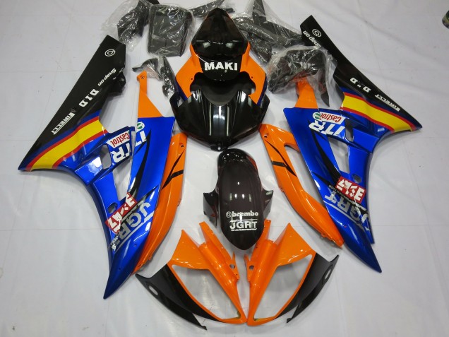 Blue Orange 2006-2007 Yamaha R6 Motorcycle Fairing Blue Orange 2006-2007 Yamaha R6 Motorcycle Fairing