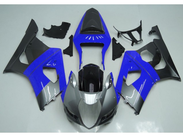 Blue Silver and Black 2003-2004 Suzuki GSXR 1000 Motorcycle Fairing Blue Silver and Black 2003-2004 Suzuki GSXR 1000 Motorcycle Fairing