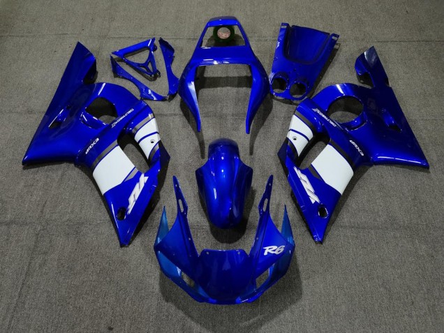 Blue White Design 1998-2002 Yamaha R6 Motorcycle Fairing Blue White Design 1998-2002 Yamaha R6 Motorcycle Fairing