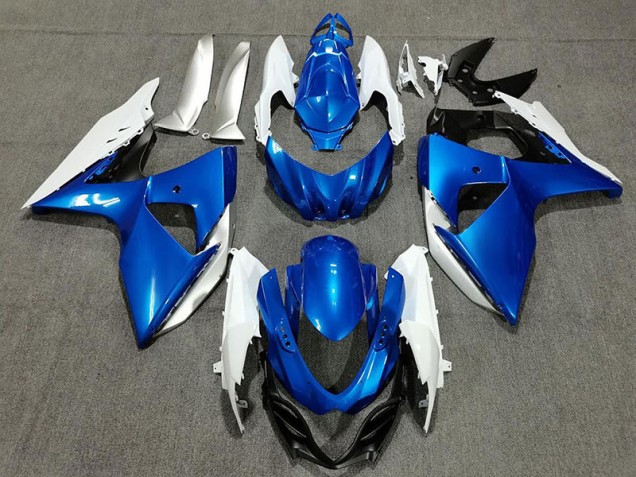 Blue White and Silver 2009-2016 Suzuki GSXR 1000 Motorcycle Fairing Blue White and Silver 2009-2016 Suzuki GSXR 1000 Motorcycle Fairing