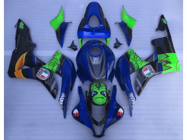 Blue and Green Shark 2007-2008 Honda CBR600RR Motorcycle Fairing