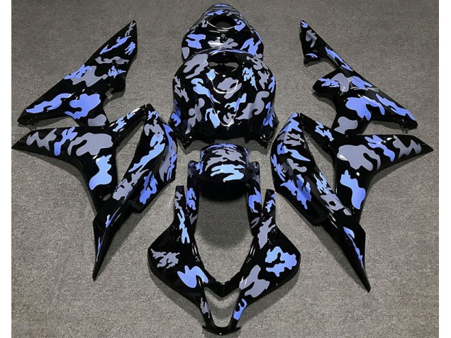 Blue and Grey Camouflage 2007-2008 Honda CBR600RR Motorcycle Fairing Blue and Grey Camouflage 2007-2008 Honda CBR600RR Motorcycle Fairing