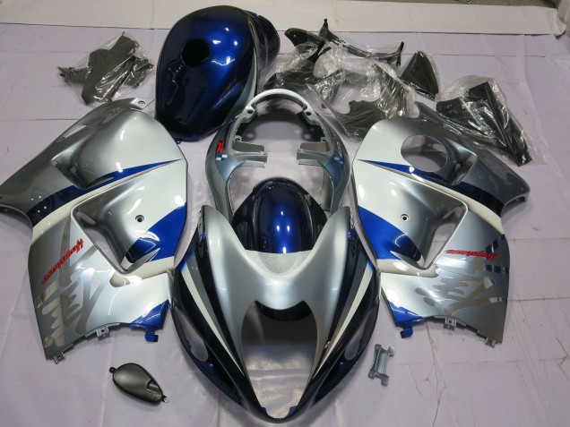 Blue and Silver 1997-2007 Suzuki GSXR 1300 Hayabusa Motorcycle Fairing Blue and Silver 1997-2007 Suzuki GSXR 1300 Hayabusa Motorcycle Fairing