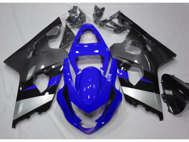 Blue and Silver 2004-2005 Suzuki GSXR 600-750 Motorcycle Fairing Blue and Silver 2004-2005 Suzuki GSXR 600-750 Motorcycle Fairing
