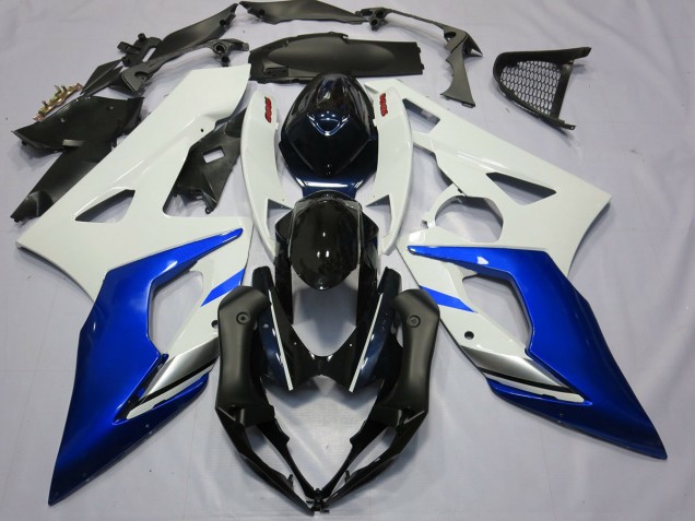 Blue and White 2005-2006 Suzuki GSXR 1000 Motorcycle Fairing Blue and White 2005-2006 Suzuki GSXR 1000 Motorcycle Fairing