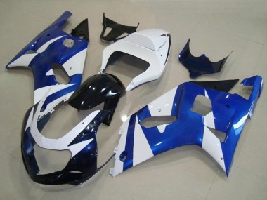 Blue and White OEM Style 2001-2003 Suzuki GSXR 600-750 Motorcycle Fairing