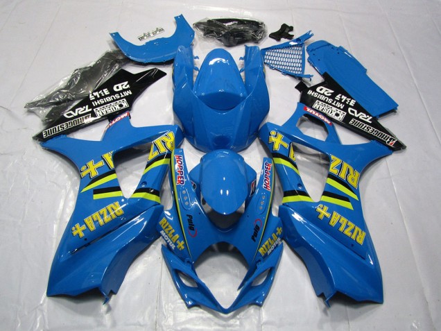 Bright Blue Rizla 2007-2008 Suzuki GSXR 1000 Motorcycle Fairing Bright Blue Rizla 2007-2008 Suzuki GSXR 1000 Motorcycle Fairing