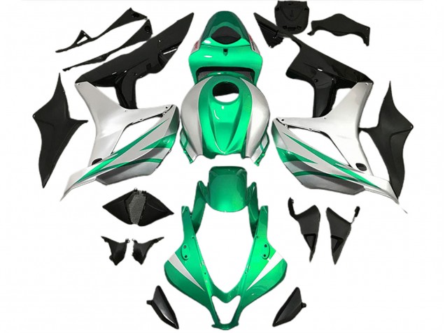 Bright Green and Silver OEM Style 2007-2008 Honda CBR600RR Motorcycle Fairing Bright Green and Silver OEM Style 2007-2008 Honda CBR600RR Motorcycle Fairing