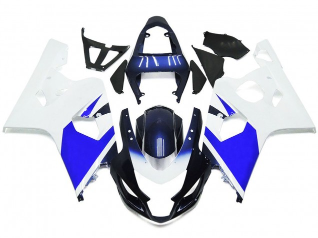 Bright White and Blue 2004-2005 Suzuki GSXR 600-750 Motorcycle Fairing Bright White and Blue 2004-2005 Suzuki GSXR 600-750 Motorcycle Fairing