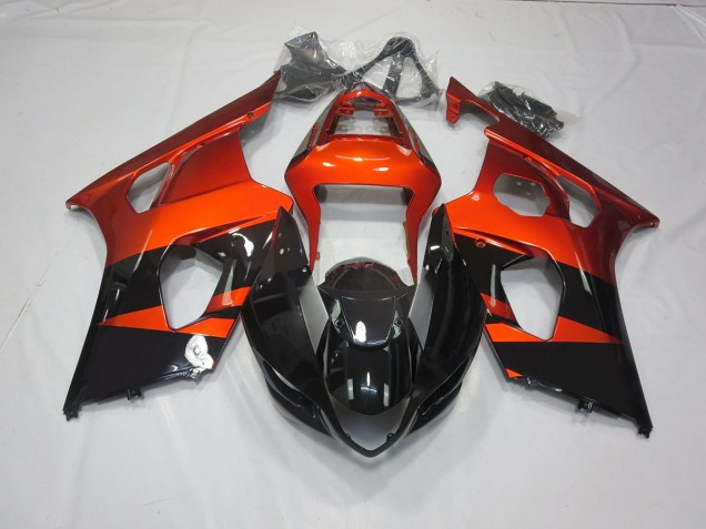 Burnt orange and Black 2003-2004 Suzuki GSXR 1000 Motorcycle Fairing Burnt orange and Black 2003-2004 Suzuki GSXR 1000 Motorcycle Fairing