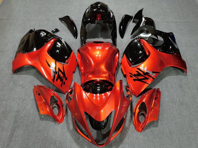 Candy Orange & Gloss Black 2008-2020 Suzuki GSXR 1300 Hayabusa Motorcycle Fairing Candy Orange & Gloss Black 2008-2020 Suzuki GSXR 1300 Hayabusa Motorcycle Fairing