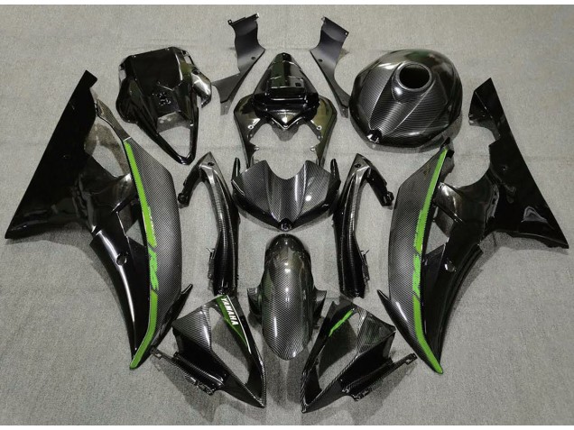 Carbon Fiber & Green 2008-2016 Yamaha R6 Motorcycle Fairing Carbon Fiber & Green 2008-2016 Yamaha R6 Motorcycle Fairing