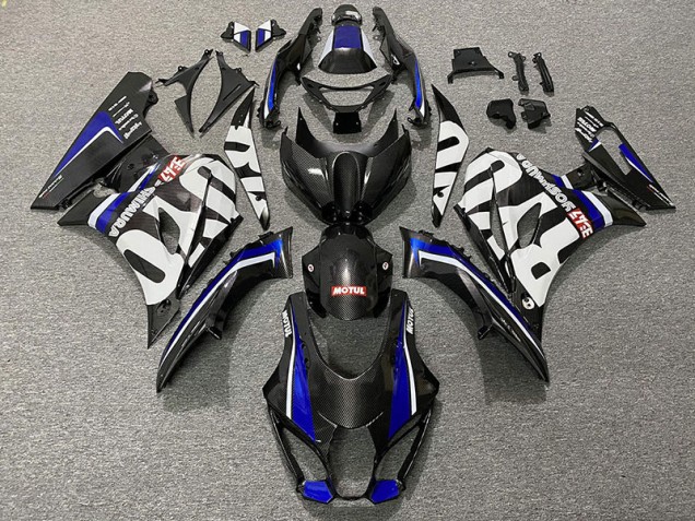Carbon Fiber Style & Blue 2017-2023 Suzuki GSXR 1000 Motorcycle Fairing Carbon Fiber Style & Blue 2017-2023 Suzuki GSXR 1000 Motorcycle Fairing