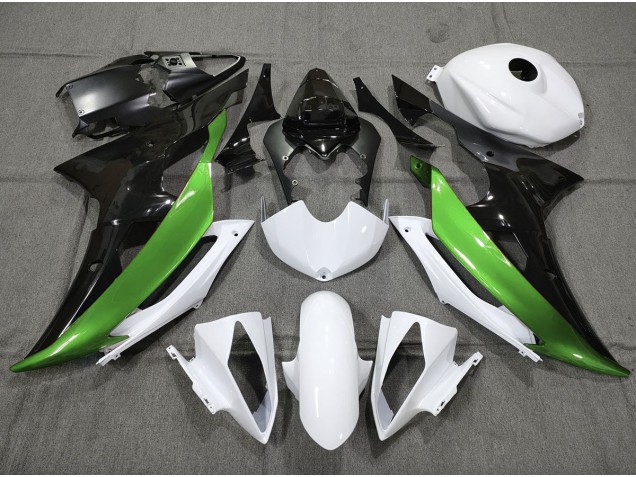 Custom Green Black and White 2008-2016 Yamaha R6 Motorcycle Fairing Custom Green Black and White 2008-2016 Yamaha R6 Motorcycle Fairing