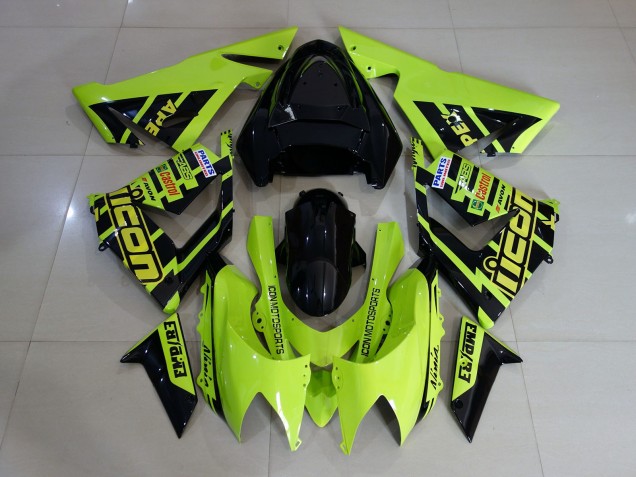 Custom High Viz Yellow 2004-2005 Kawasaki ZX10R Motorcycle Fairing Custom High Viz Yellow 2004-2005 Kawasaki ZX10R Motorcycle Fairing
