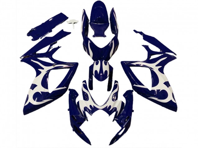 Dark Blue & White Design 2006-2007 Suzuki GSXR 600-750 Motorcycle Fairing Dark Blue & White Design 2006-2007 Suzuki GSXR 600-750 Motorcycle Fairing