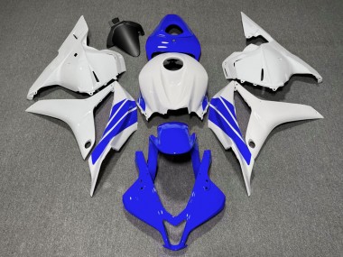 Dark Blue and White Side Stripe 2009-2012 Honda CBR600RR Motorcycle Fairing