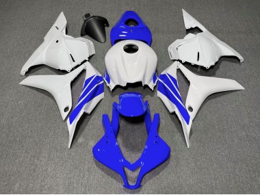Dark Blue and White Side Stripe 2009-2012 Honda CBR600RR Motorcycle Fairing
