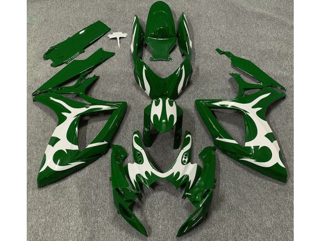 Dark Green & White 2006-2007 Suzuki GSXR 600-750 Motorcycle Fairing Dark Green & White 2006-2007 Suzuki GSXR 600-750 Motorcycle Fairing