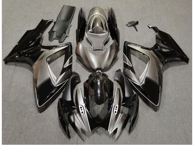 Dark Silver and Black 2006-2007 Suzuki GSXR 600-750 Motorcycle Fairing Dark Silver and Black 2006-2007 Suzuki GSXR 600-750 Motorcycle Fairing