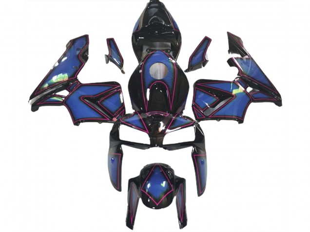 Deep Blue & Pink Outline 2005-2006 Honda CBR600RR Motorcycle Fairing Deep Blue & Pink Outline 2005-2006 Honda CBR600RR Motorcycle Fairing