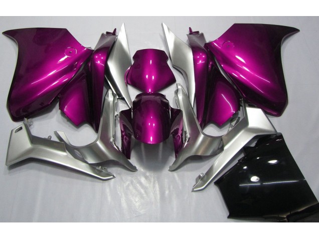 Deep Pink and Silver 2010-2013 Honda VFR1200 Motorcycle Fairing Deep Pink and Silver 2010-2013 Honda VFR1200 Motorcycle Fairing