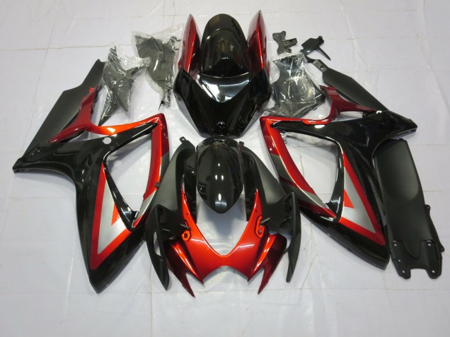 Deep Red Black 2006-2007 Suzuki GSXR 600-750 Motorcycle Fairing Deep Red Black 2006-2007 Suzuki GSXR 600-750 Motorcycle Fairing