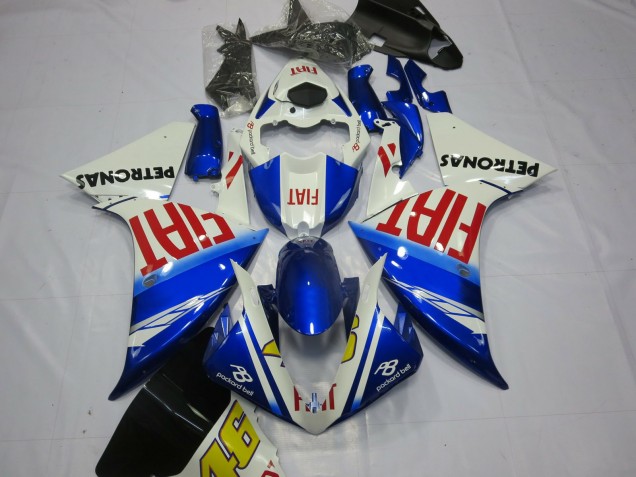 Fiat with Light Blue 2012-2014 Yamaha R1 Motorcycle Fairing Fiat with Light Blue 2012-2014 Yamaha R1 Motorcycle Fairing