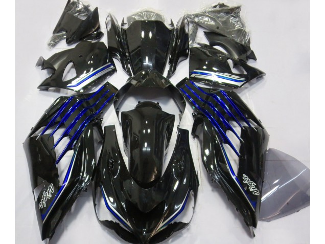 Gloss Black & Blue 2012-2021 Kawasaki ZX14R Motorcycle Fairing Gloss Black & Blue 2012-2021 Kawasaki ZX14R Motorcycle Fairing