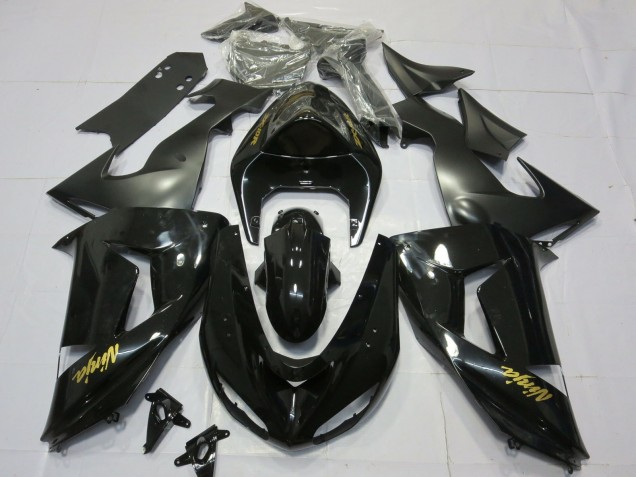 Gloss Black Gold 2006-2007 Kawasaki ZX10R Motorcycle Fairing Gloss Black Gold 2006-2007 Kawasaki ZX10R Motorcycle Fairing