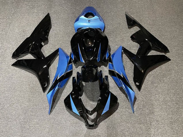 Gloss Black & Light Blue 2007-2008 Honda CBR600RR Motorcycle Fairing Gloss Black & Light Blue 2007-2008 Honda CBR600RR Motorcycle Fairing