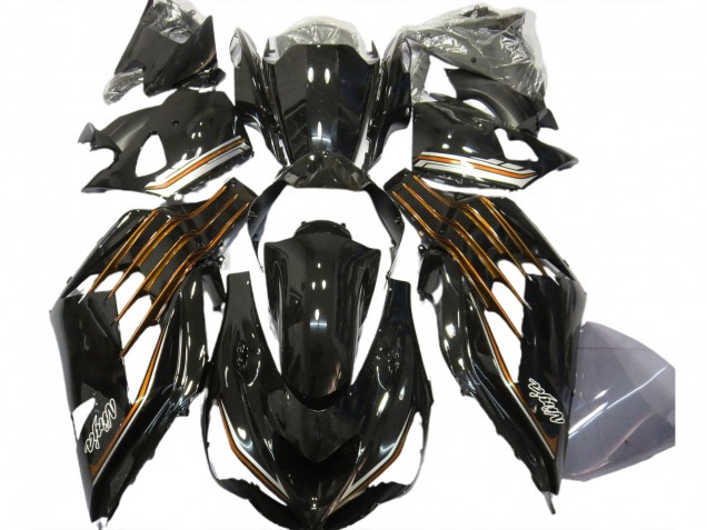 Gloss Black & Orange 2012-2021 Kawasaki ZX14R Motorcycle Fairing Gloss Black & Orange 2012-2021 Kawasaki ZX14R Motorcycle Fairing