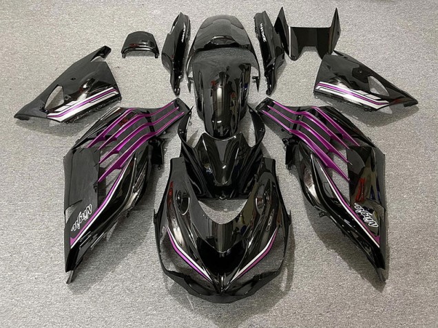Gloss Black & Pink 2012-2021 Kawasaki ZX14R Motorcycle Fairing Gloss Black & Pink 2012-2021 Kawasaki ZX14R Motorcycle Fairing