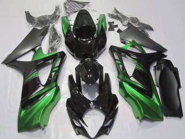 Gloss Black and Green 2007-2008 Suzuki GSXR 1000 Motorcycle Fairing
