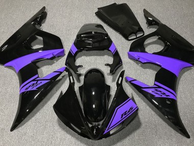 Gloss Black and Purple 2003-2004 Yamaha R6 Motorcycle Fairing